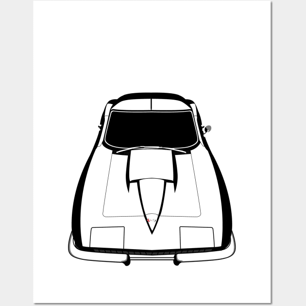 Corvette C2 - White line Wall Art by V8social